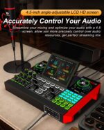 G10 Gaming Audio Mixer，Podcast Equipment Live Sound Card for Streaming，Audio Interface DJ Mixer Sound Card/Board Condenser Microphone for Tiktok Gaming Video Content Creator Kit.