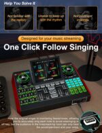 G10 Gaming Audio Mixer，Podcast Equipment Live Sound Card for Streaming，Audio Interface DJ Mixer Sound Card/Board Condenser Microphone for Tiktok Gaming Video Content Creator Kit.