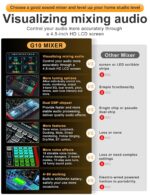 G10 Gaming Audio Mixer，Podcast Equipment Live Sound Card for Streaming，Audio Interface DJ Mixer Sound Card/Board Condenser Microphone for Tiktok Gaming Video Content Creator Kit.