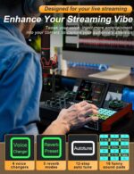 G10 Gaming Audio Mixer，Podcast Equipment Live Sound Card for Streaming，Audio Interface DJ Mixer Sound Card/Board Condenser Microphone for Tiktok Gaming Video Content Creator Kit.