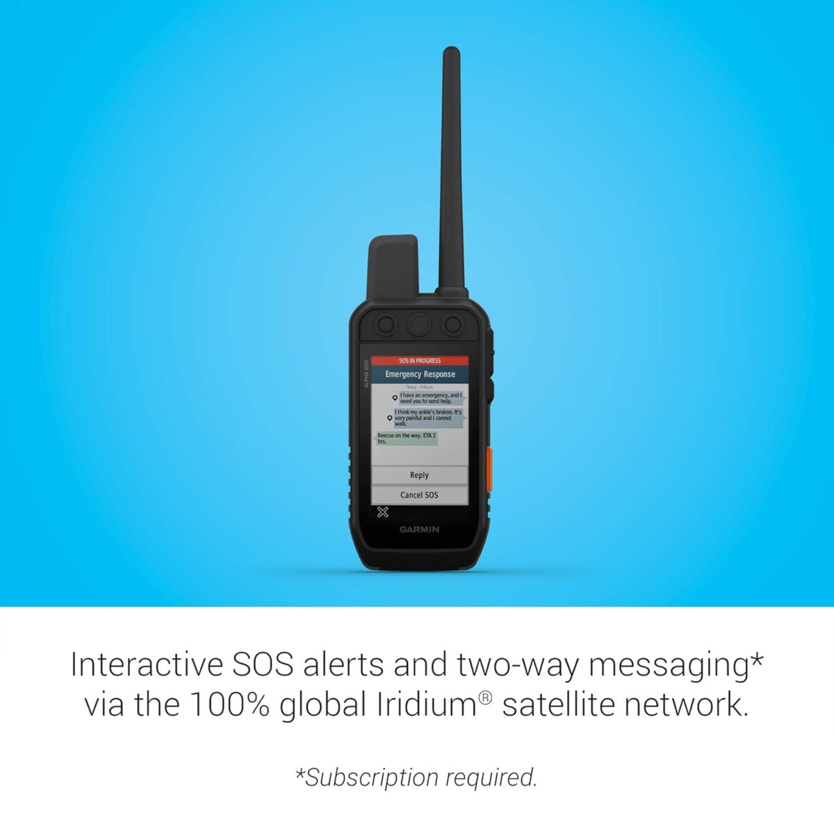 Garmin Alpha 200i Dog Tracking Handheld, Utilizes inReach Technology, Sunlight-readable 3.6" Touchscreen (010-02230-50), Black