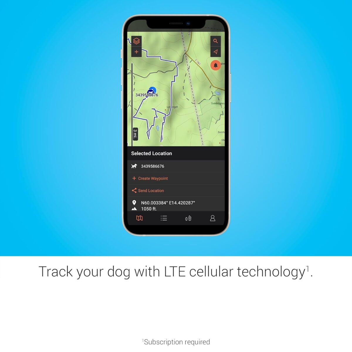 Garmin Alpha® LTE, Cellular Technology Dog Tracker, See Your Dog's Movements On Your Compatible Smartphone or Integrate it with Your Garmin Dog Tracking System to Track via VHF...