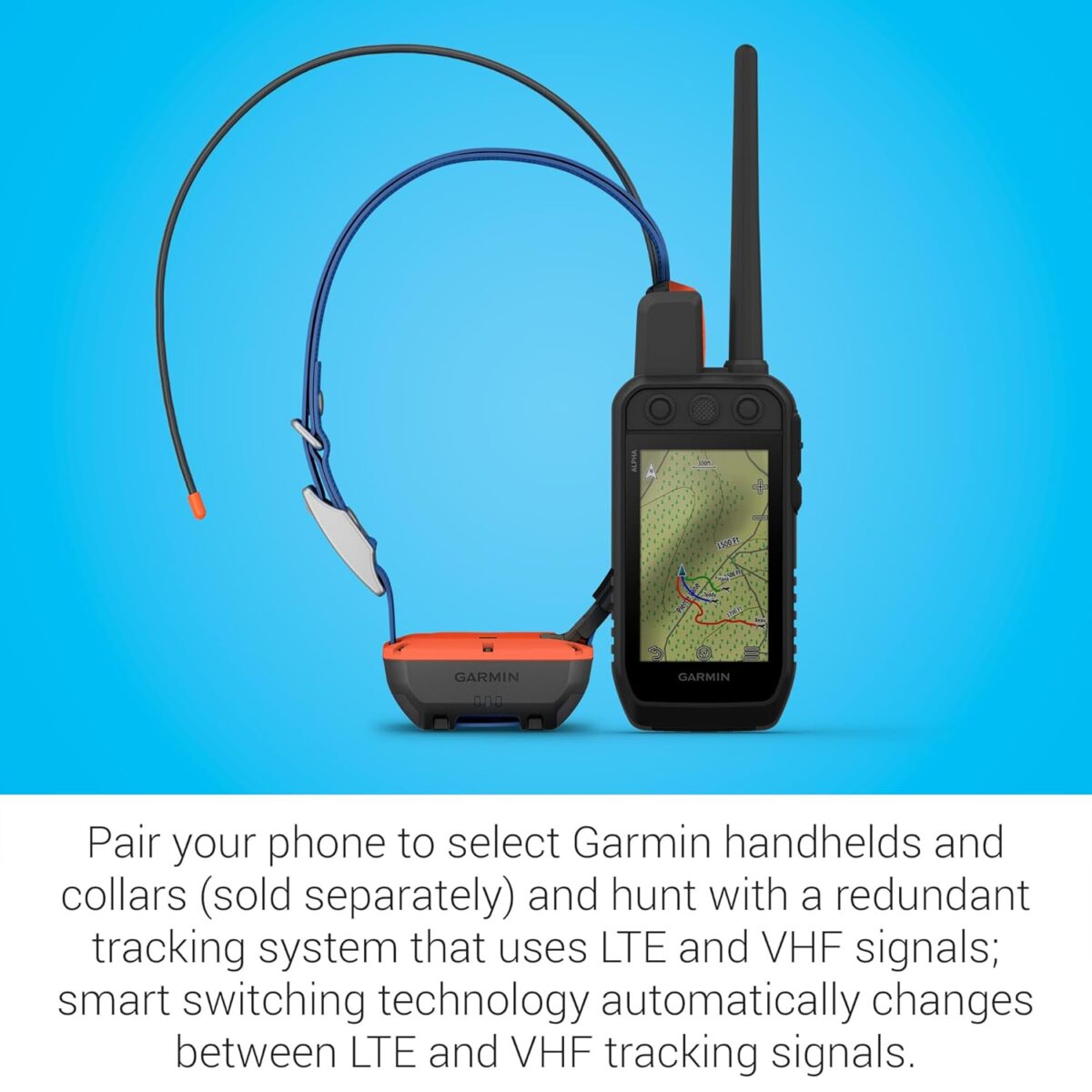 Garmin Alpha® LTE, Cellular Technology Dog Tracker, See Your Dog's Movements On Your Compatible Smartphone or Integrate it with Your Garmin Dog Tracking System to Track via VHF...