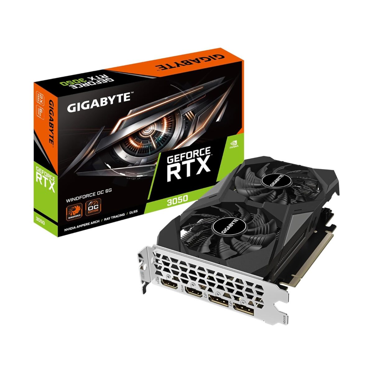 GIGABYTE GeForce RTX 3050 WINDFORCE OC V2 6G Graphics Card, 2X WINDFORCE Fans, 6GB GDDR6 96-bit GDDR6, GV-N3050WF2OCV2-6GD Graphics Card