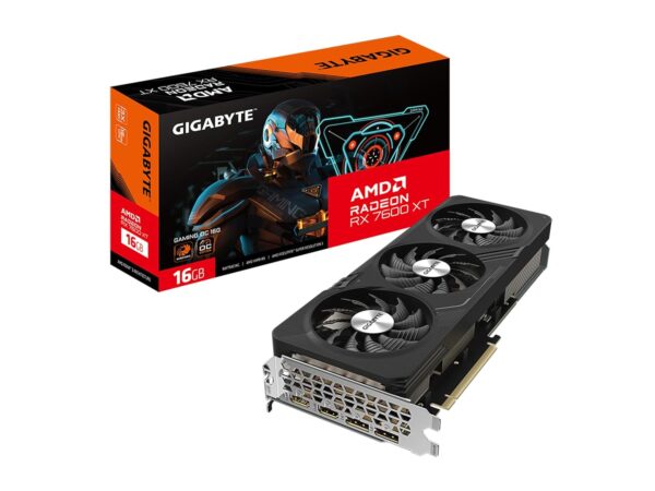 GIGABYTE Radeon RX 7600 XT Gaming OC 16G Graphics Card, 3X WINDFORCE Fans 16GB 128-bit GDDR6, GV-R76XTGAMING OC-16GD Video Card