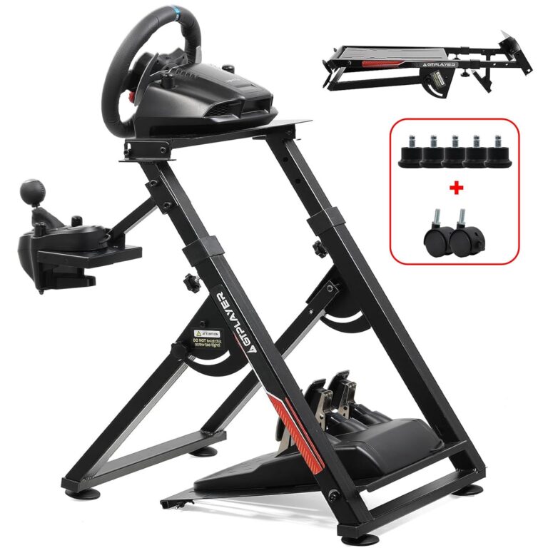 GTPLAYER Sim Racing Wheel Stand Simulator Cockpit Wheel Stand Racing Steering Shifter Mount fit for Logitech G25 G27 G29 G920 G923 Thrustmaster T330TS Gaming Stand Wheel Pedals...