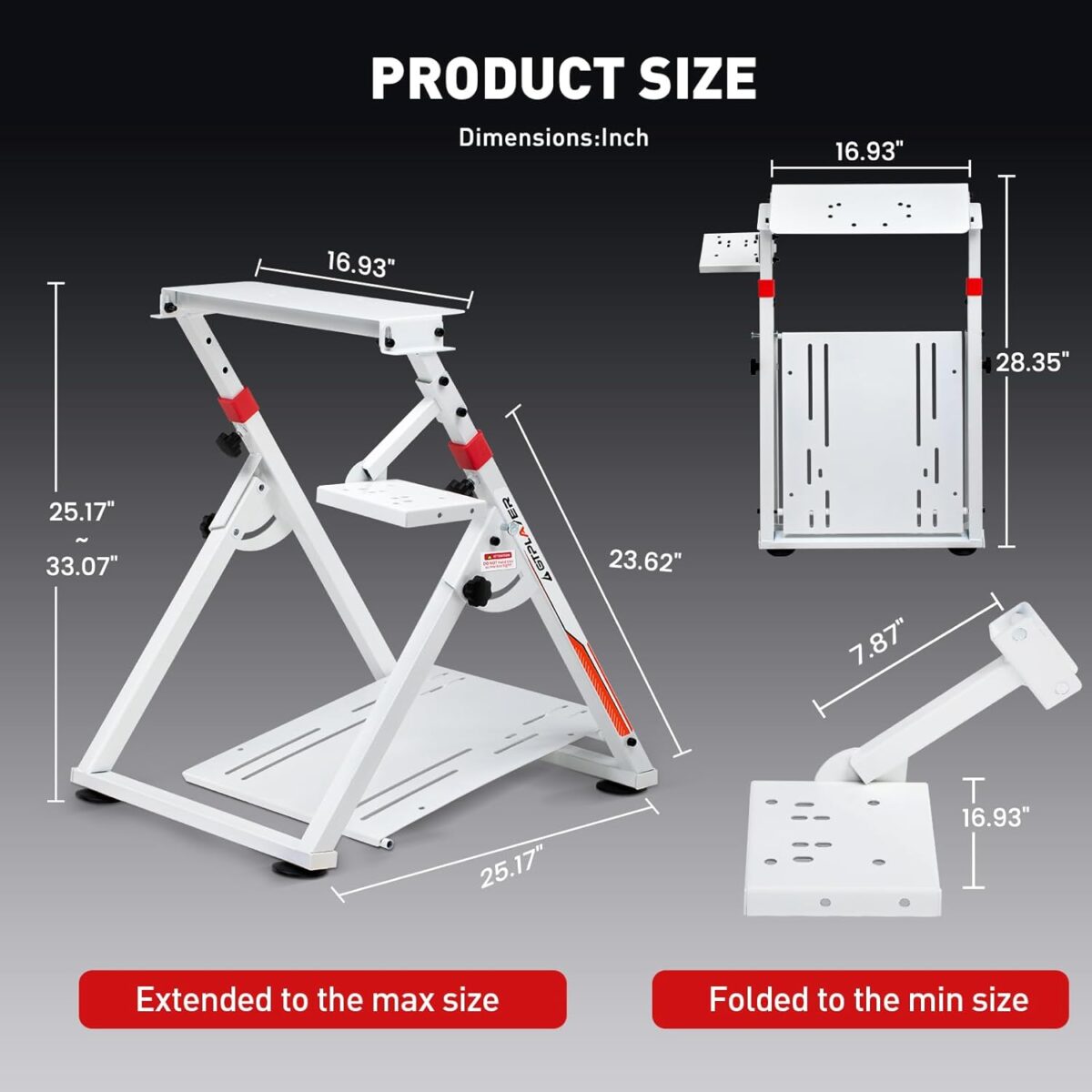 GTPLAYER Sim Racing Wheel Stand Simulator Cockpit Wheel Stand Racing Steering Shifter Mount fit for Logitech G25 G27 G29 G920 G923 Thrustmaster T330TS Gaming Stand Wheel Pedals...