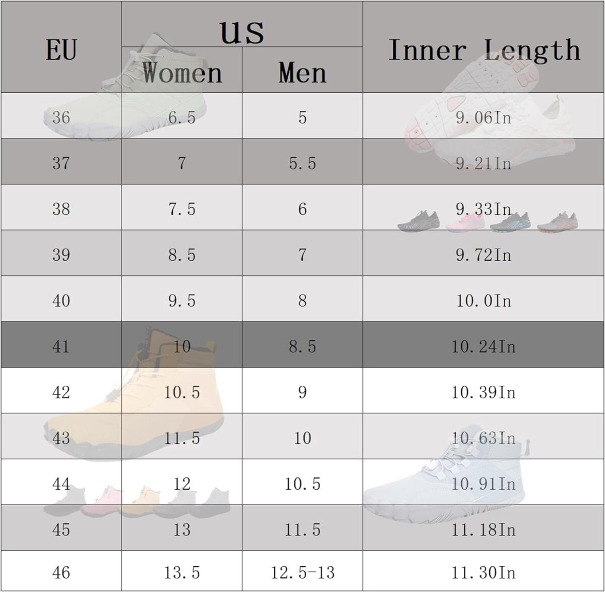 Hiking Footwear Barefoot Shoes Womens,Pro-Healthy&Non-Slip Water Shoe for Women Men, Wide Toe Running Shoes Boots Sneakers Unisex