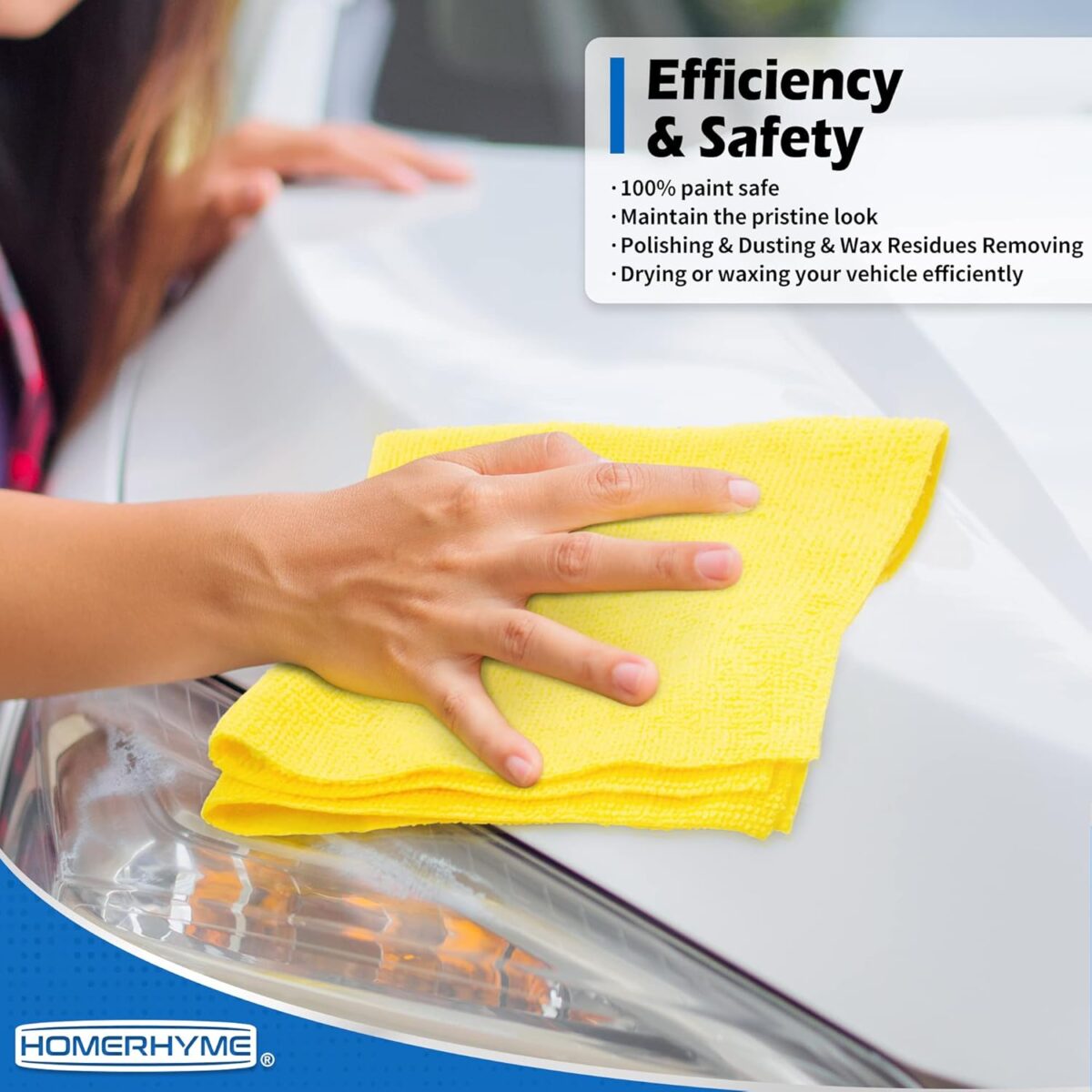 HOMERHYME Microfiber Cleaning Cloth, 100 Pack Cleaning Rags Microfiber Towel Bulk Absorbent Lint-Free Wash Cloths, All-Purpose Towels for Cars, Shop, Automotive, Garage, Home...