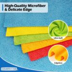 HOMERHYME Microfiber Cleaning Cloth, 100 Pack Cleaning Rags Microfiber Towel Bulk Absorbent Lint-Free Wash Cloths, All-Purpose Towels for Cars, Shop, Automotive, Garage, Home...