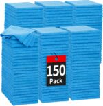 HOMERHYME Microfiber Cleaning Cloth, 100 Pack Cleaning Rags Microfiber Towel Bulk Absorbent Lint-Free Wash Cloths, All-Purpose Towels for Cars, Shop, Automotive, Garage, Home...