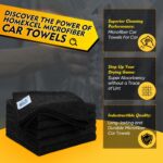 HOMEXCEL Black Microfiber Cleaning Cloth 6 Pack, 12.5 x 12.5 inch Microfiber Towels for Cars, Ultra Absorbent Car Washing Cloth, Lint Free Streak Free Cleaning Rags for Car,...