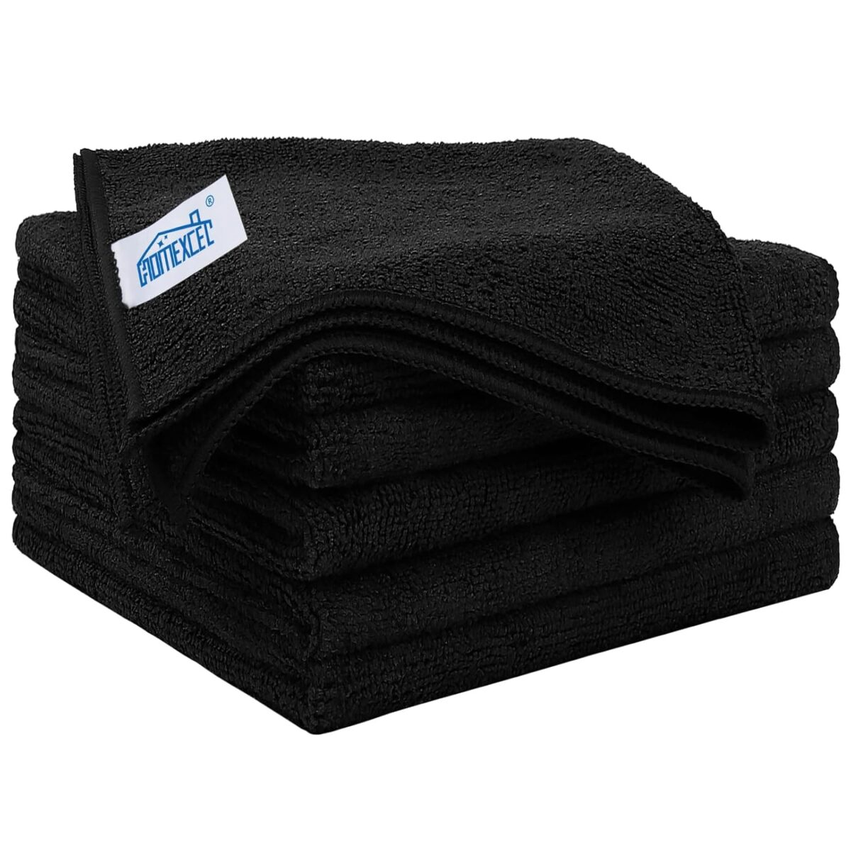 HOMEXCEL Black Microfiber Cleaning Cloth 6 Pack, 12.5 x 12.5 inch Microfiber Towels for Cars, Ultra Absorbent Car Washing Cloth, Lint Free Streak Free Cleaning Rags for Car,...