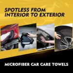 HOMEXCEL Black Microfiber Cleaning Cloth 6 Pack, 12.5 x 12.5 inch Microfiber Towels for Cars, Ultra Absorbent Car Washing Cloth, Lint Free Streak Free Cleaning Rags for Car,...