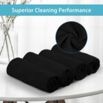 HOMEXCEL Black Microfiber Cleaning Cloth, 8 Pack Cleaning Towels for Kitchen, Lint Free, Scratch-Free, Highly Absorbent, and Reusable Cleaning Rags for House, Window and Glass,...