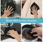 HOMEXCEL Black Microfiber Cleaning Cloth, 8 Pack Cleaning Towels for Kitchen, Lint Free, Scratch-Free, Highly Absorbent, and Reusable Cleaning Rags for House, Window and Glass,...
