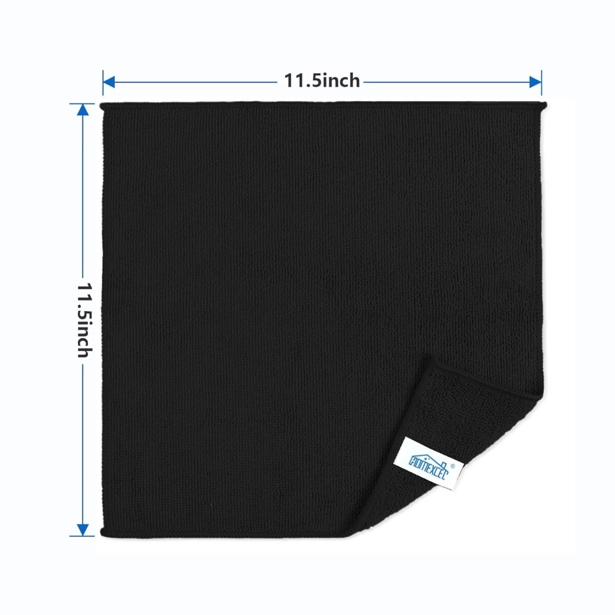 HOMEXCEL Black Microfiber Cleaning Cloth, 8 Pack Cleaning Towels for Kitchen, Lint Free, Scratch-Free, Highly Absorbent, and Reusable Cleaning Rags for House, Window and Glass,...