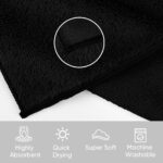 HOMEXCEL Black Washcloths 12 Pack, Highly Absorbent and Soft Microfiber Face Towel, Makeup Remover Towels, Multi-Purpose Wash Cloths for Bathroom, Hotel, Spa, Gym, and Kitchen,...