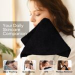 HOMEXCEL Black Washcloths 12 Pack, Highly Absorbent and Soft Microfiber Face Towel, Makeup Remover Towels, Multi-Purpose Wash Cloths for Bathroom, Hotel, Spa, Gym, and Kitchen,...