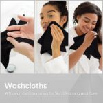 HOMEXCEL Black Washcloths 12 Pack, Highly Absorbent and Soft Microfiber Face Towel, Makeup Remover Towels, Multi-Purpose Wash Cloths for Bathroom, Hotel, Spa, Gym, and Kitchen,...