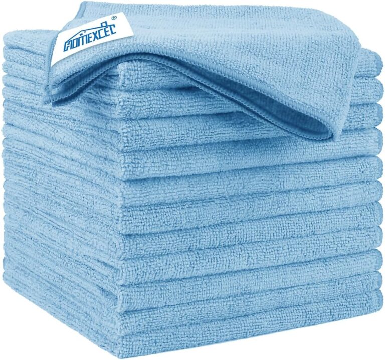 HOMEXCEL Blue Microfiber Cleaning Cloth 12 Pack, 12.5 x 12.5 inch Microfiber Towels for Cars, Ultra Absorbent Car Washing Cloth, Lint Free Streak Free Cleaning Rags for Car,...