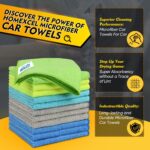 HOMEXCEL Blue Microfiber Cleaning Cloth 12 Pack, 12.5 x 12.5 inch Microfiber Towels for Cars, Ultra Absorbent Car Washing Cloth, Lint Free Streak Free Cleaning Rags for Car,...