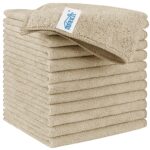 HOMEXCEL Brown Microfiber Cleaning Cloth, 12 Pack Premium Microfiber Towels for Cars, Lint Free, Scratch-Free, Highly Absorbent, Reusable Cleaning Rags for Car, Household,...