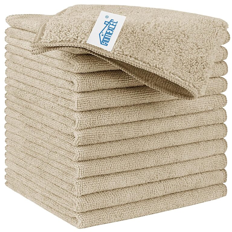 HOMEXCEL Brown Microfiber Cleaning Cloth, 12 Pack Premium Microfiber Towels for Cars, Lint Free, Scratch-Free, Highly Absorbent, Reusable Cleaning Rags for Car, Household,...