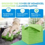HOMEXCEL Green Microfiber Cleaning Cloth 12 Pack, 12.5 x 12.5 inch Microfiber Towels for Cars, Ultra Absorbent Car Washing Cloth, Lint Free Streak Free Cleaning Rags for Car,...