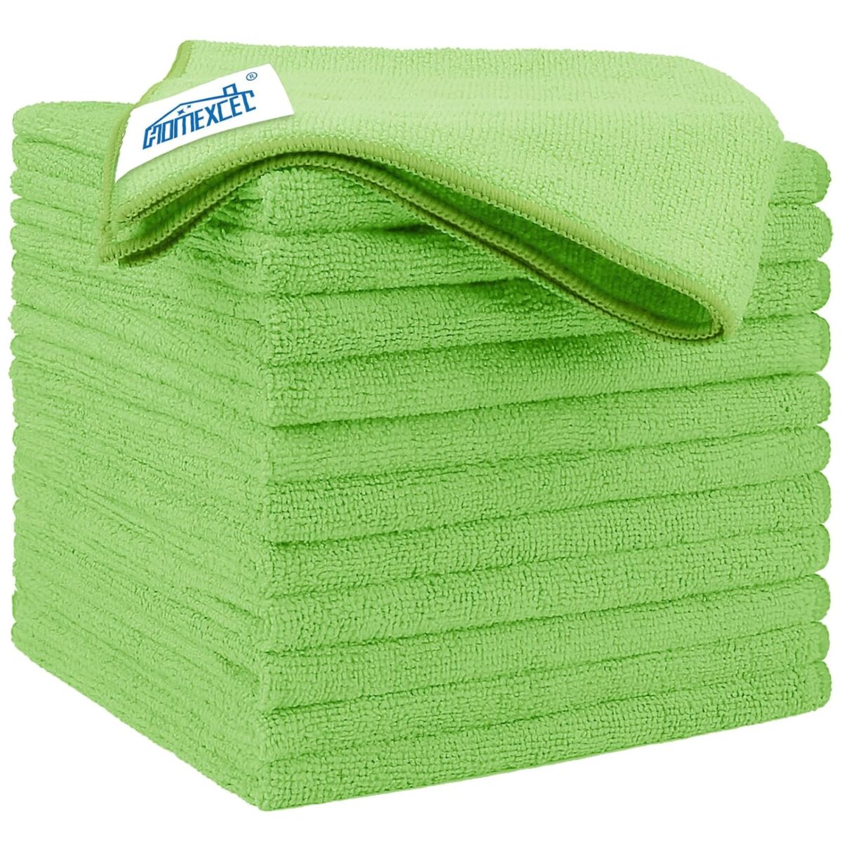 HOMEXCEL Green Microfiber Cleaning Cloth 12 Pack, 12.5 x 12.5 inch Microfiber Towels for Cars, Ultra Absorbent Car Washing Cloth, Lint Free Streak Free Cleaning Rags for Car,...