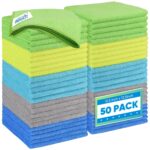 HOMEXCEL Green Microfiber Cleaning Cloth 12 Pack, 12.5 x 12.5 inch Microfiber Towels for Cars, Ultra Absorbent Car Washing Cloth, Lint Free Streak Free Cleaning Rags for Car,...
