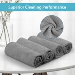 HOMEXCEL Grey Microfiber Cleaning Cloth, 8 Pack Cleaning Towels for Kitchen, Lint Free, Scratch-Free, Highly Absorbent, and Reusable Cleaning Rags for House, Window and Glass,...