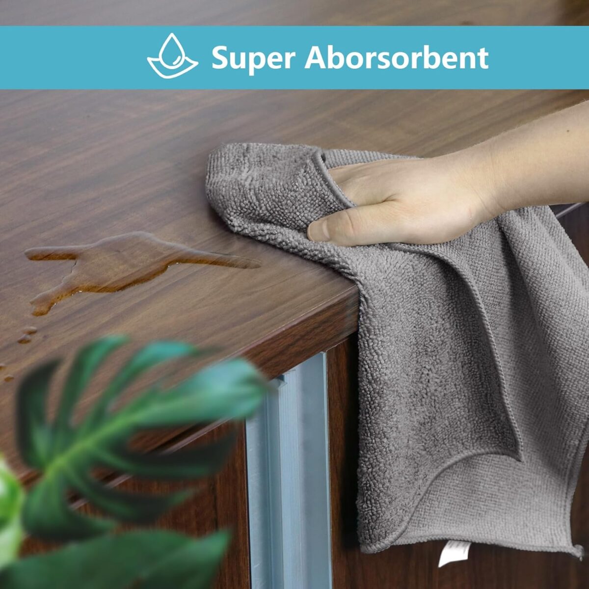 HOMEXCEL Grey Microfiber Cleaning Cloth, 8 Pack Cleaning Towels for Kitchen, Lint Free, Scratch-Free, Highly Absorbent, and Reusable Cleaning Rags for House, Window and Glass,...