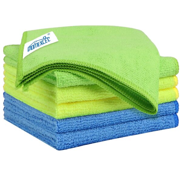 HOMEXCEL Microfiber Cleaning Cloth 6 Pack, 12.5 x 12.5 Inch Microfiber Towels for Cars, Ultra Absorbent Cleaning Rags, Lint Free Cleaning Towels for Household, Kitchen, Window,...