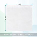 HOMEXCEL Microfiber Washcloths 12 Pack, Highly Absorbent and Soft Face Towel, Multi-Purpose White Wash Cloths for Bathroom, Hotel, Spa, Gym, and Kitchen, 12x12 Inch