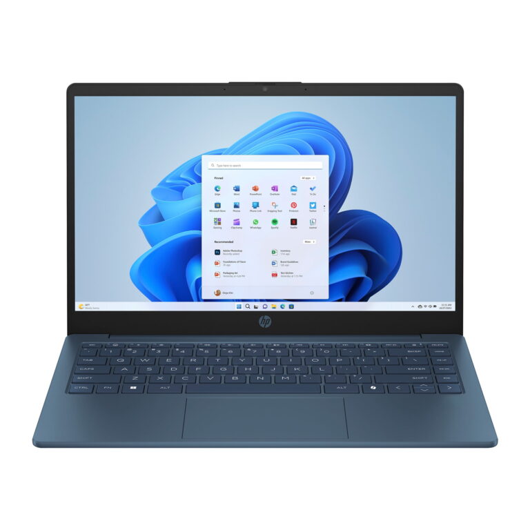 HP 14 inch HD Windows Laptop Intel Processor N150 4GB RAM 128GB UFS Waterfall Blue