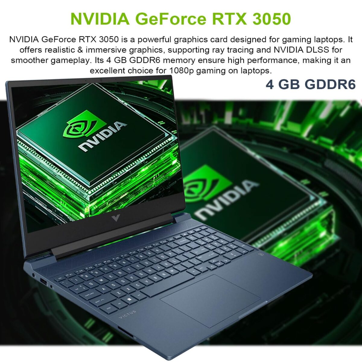 HP Victus 15.6 i5 Gaming Laptop, 15.6" FHD 1920*1080 144Hz, Intel Core i5-12450H, NVIDIA GeForce RTX 3050, 32GB RAM, 1TB SSD, Backlit KB, Touchpad, SD Card Reader, Webcam, HDMI,...