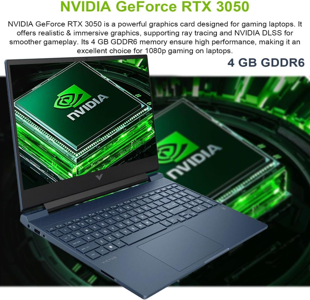 HP Victus 15.6 i5 Gaming Laptop, 15.6" FHD 1920*1080 144Hz, Intel Core i5-12450H, NVIDIA GeForce RTX 3050, 32GB RAM, 1TB SSD, Backlit KB, Touchpad, SD Card Reader, Webcam, HDMI,...