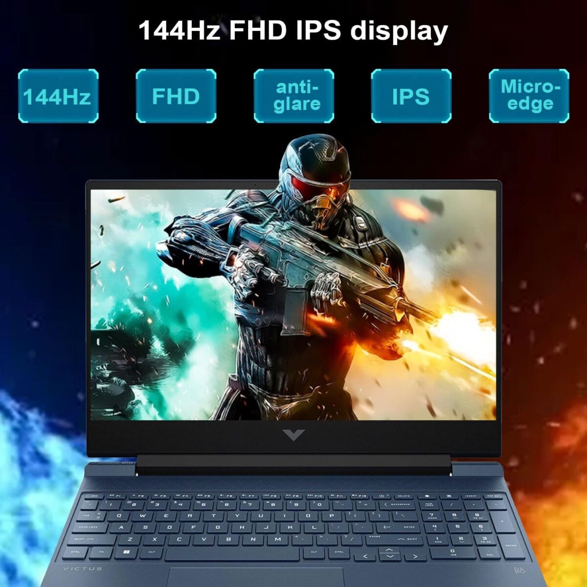 HP Victus 15.6 i5 Gaming Laptop, 15.6" FHD 1920*1080 144Hz, Intel Core i5-12450H, NVIDIA GeForce RTX 3050, 32GB RAM, 1TB SSD, Backlit KB, Touchpad, SD Card Reader, Webcam, HDMI,...