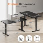 Huuger 55 x 28 Large Electric Standing Desk, Height Adjustable Computer Desk, 27.6" Deep Desktop, Stand up Gaming Office Table with 2 Hooks, 3 Preset Heights, for Home Office,...