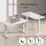 Huuger 55 x 28 Large Electric Standing Desk, Height Adjustable Copmuter Desk, 27.6" Deep Desktop, Stand up Gaming Office Table with 2 Hooks, 3 Preset Heights, for Home Office,...