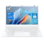 HYYUO 14" Windows 11 Laptop, 12GB DDR5 RAM 256GB SSD, Up to 3.6GHz Intel N150 Quad-Core, WiFi6 BT 5.2, 1080 FHD Display Backlit KB for Student, Business, Home Office, White