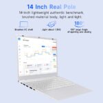 HYYUO 14" Windows 11 Laptop, 12GB DDR5 RAM 256GB SSD, Up to 3.6GHz Intel N150 Quad-Core, WiFi6 BT 5.2, 1080 FHD Display Backlit KB for Student, Business, Home Office, White