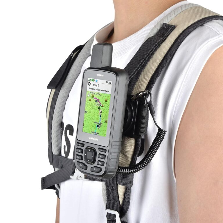 iGuerburn Backpack Tether for Garmin Handheld GPS inReach/eTrex/Rino/Alpha/Oregon/GPSMAP Series - Garmin Spine Mount Adapter with Safety Cord