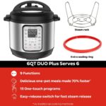Instant Pot Duo Plus 9-in-1 Multicooker, Pressure Cooker, Slow Cook, Rice Maker, Steamer, Sauté, Yogurt, Warmer & Sterilizer, Includes App With Over 800 Recipes, Stainless...