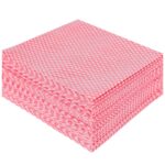 JEBBLAS Disposable Dish Towels and Cloths, Reusable Wipes, 50 Count, Red