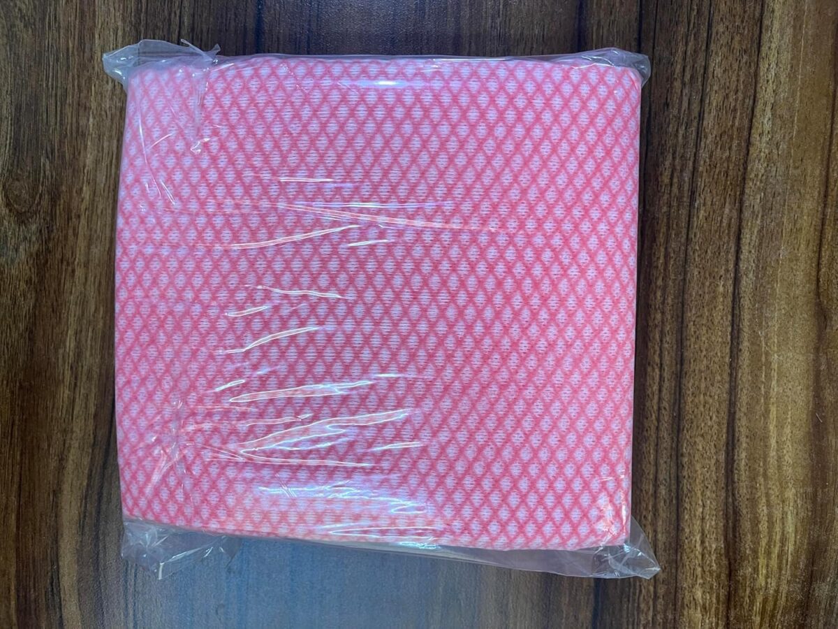 JEBBLAS Disposable Dish Towels and Cloths, Reusable Wipes, 50 Count, Red