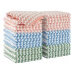 JOYMOOP 18 Pack Microfiber Cleaning Cloth, Kitchen Towels for Dish Drying Washing, Absorbent Streak Free Lint Free Rags for Cleaning, Reusable and Washable Towels - 10" x 10"