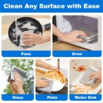 JOYMOOP Dual-Sided Silver Microfiber Cleaning Cloth, Reusable Non-Scratch Dishwashing Rag, Multipurpose Scrubbing Pads for Kitchen, Glass, Stainless Steel