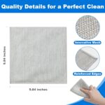 JOYMOOP Dual-Sided Silver Microfiber Cleaning Cloth, Reusable Non-Scratch Dishwashing Rag, Multipurpose Scrubbing Pads for Kitchen, Glass, Stainless Steel